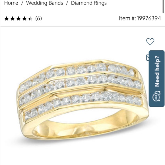 Size 10 Mens: 1 C.T. T.W. Diamond wedding band in 10k Gold.